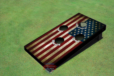 Single American Flag 4 Hole Cornhole Board set Single American Flag 4 Hole Cornhole Board set