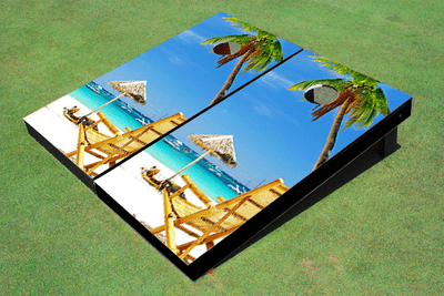 Beach Chair Near Umbrella Custom Cornhole Board Beach Chair Near Umbrella Custom Cornhole Board