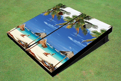 Sun Bathing Custom Cornhole Board Sun Bathing Custom Cornhole Board