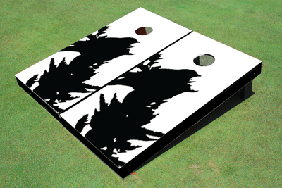 Raven on a Tree White Custom Cornhole Board Raven on a Tree White Custom Cornhole Board