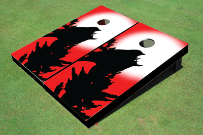 Raven on a Tree Red Custom Cornhole Board Raven on a Tree Red Custom Cornhole Board