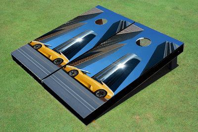 Lambo Yellow Custom Cornhole Board Lambo Yellow Custom Cornhole Board