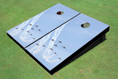 Jet Formation #1 Custom Cornhole Board Jet Formation #1 Custom Cornhole Board