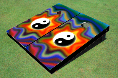 Groovy Ying Yang Custom Cornhole Board Groovy Ying Yang Custom Cornhole Board