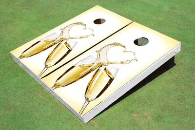 Champagne Heart Custom Cornhole Board Champagne Heart Custom Cornhole Board