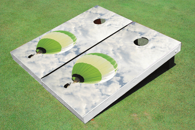 Green Hot Air Balloon Cornhole Board Set Green Hot Air Balloon Cornhole Board Set