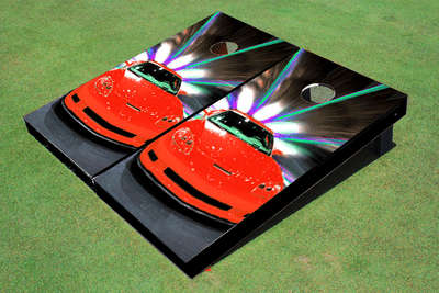 Red Corvette Custom Cornhole Board