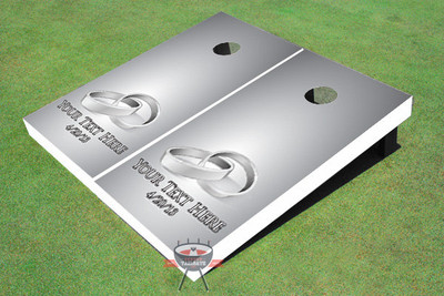 Rings Silver Wedding Custom Cornhole Board Rings Silver Wedding Custom Cornhole Board