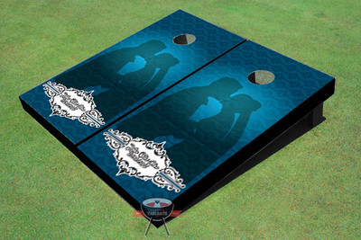 Vintage Wedding Kiss Custom Cornhole Board