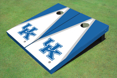 University Of Kentucky White And Blue Matching Triangle Cornhole Boards