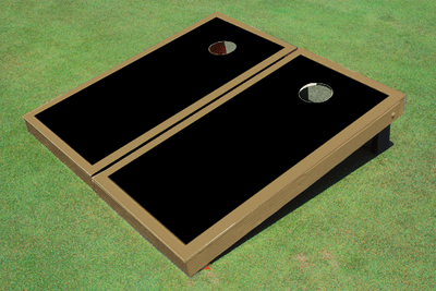 Black And Gold Matching Border Custom Cornhole Board