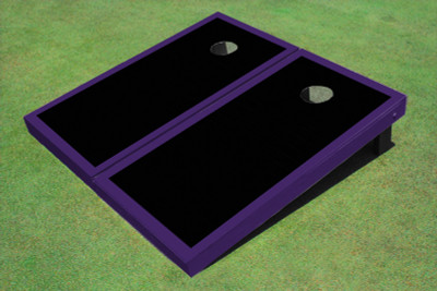 Black And Purple Matching Border Custom Cornhole Board Black And Purple Matching Border Custom Cornhole Board