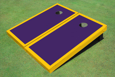 Purple And Yellow Matching Border Custom Cornhole Board Purple And Yellow Matching Border Custom Cornhole Board