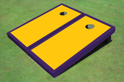 Yellow And Purple Matching Border Custom Cornhole Board Yellow And Purple Matching Border Custom Cornhole Board