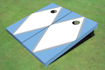White And Unc Blue Matching Diamond Cornhole Boards White And Unc Blue Matching Diamond Cornhole Boards