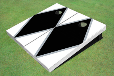 Black And White Matching Diamond Custom Cornhole Board Black And White Matching Diamond Custom Cornhole Board