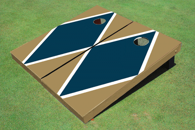 Navy And Dark Gold Matching Diamond Custom Cornhole Board Navy And Dark Gold Matching Diamond Custom Cornhole Board