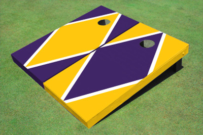 Yellow And Purple Alternating Diamond Custom Cornhole Board Yellow And Purple Alternating Diamond Custom Cornhole Board