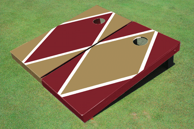Dark Gold And Maroon Alternating Diamond Custom Cornhole Board Dark Gold And Maroon Alternating Diamond Custom Cornhole Board
