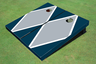 Gray And Navy Matching Diamond Custom Cornhole Board Gray And Navy Matching Diamond Custom Cornhole Board