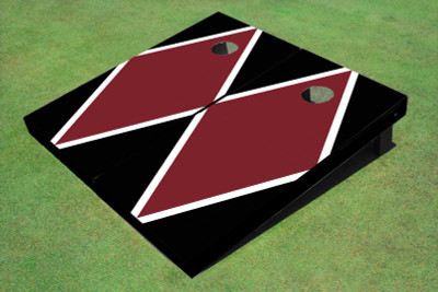 Maroon And Black Matching Diamond Custom Cornhole Board Maroon And Black Matching Diamond Custom Cornhole Board