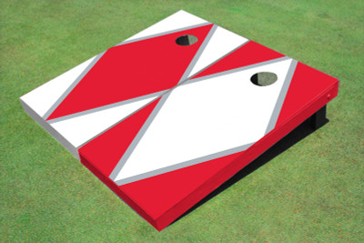 Red And White Alternating Diamond Cornhole Boards Red And White Alternating Diamond Cornhole Boards