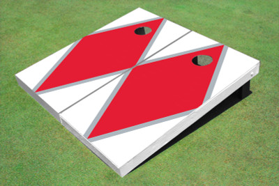 Red And White Matching Diamond Cornhole Boards