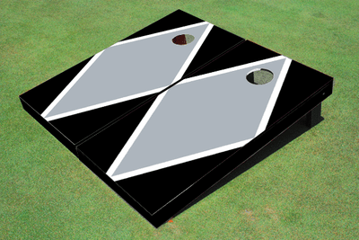 Gray And Black Matching Diamond Custom Cornhole Board Gray And Black Matching Diamond Custom Cornhole Board