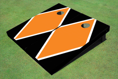 Orange And Black Matching Diamond Custom Cornhole Board - Aat-1668