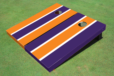 Purple And Orange Alternating Long Stripe Custom Cornhole Board - Aat-2218 Purple And Orange Alternating Long Stripe Custom Cornhole Board - Aat-2218