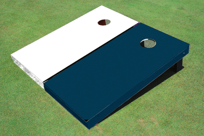 White And Navy Solid Custom Cornhole Board White And Navy Solid Custom Cornhole Board