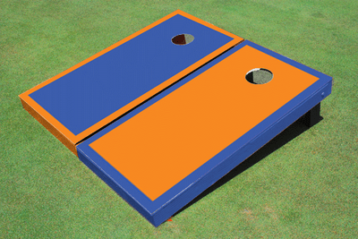 Orange And Blue Alternating Border Cornhole Set Orange And Blue Alternating Border Cornhole Set