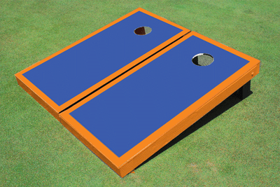 Blue And Orange Matching Border Cornhole Set Blue And Orange Matching Border Cornhole Set