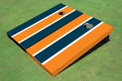 Orange And Navy Alternating Long Stripe Set Orange And Navy Alternating Long Stripe Set