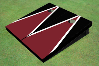 Maroon And Black Matching Triangle Set