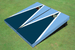 Navy And Unci Blue Matching Triangle Custom Cornhole Board Navy And Unci Blue Matching Triangle Custom Cornhole Board