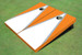 White And Orange Matching Triangle Custom Cornhole Board