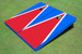 Red And Royal Matching Triangle Custom Cornhole Board Red And Royal Matching Triangle Custom Cornhole Board