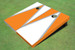 White And Orange Alternating Triangle Custom Cornhole Board