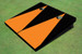 Orange And Black Matching Triangle No Stripe Custom Cornhole Board