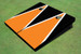 Orange And Black Matching Triangle Custom Cornhole Board Orange And Black Matching Triangle Custom Cornhole Board