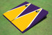 Yellow And Purple Matching Triangle Custom Cornhole Board - Aat-1314