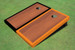 Rosewood Stained Center Orange And Black Border Cornhole Board Rosewood Stained Center Orange And Black Border Cornhole Board