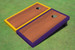 Rosewood Stained Center Yellow And Purple Border Custom Cornhole Board Rosewood Stained Center Yellow And Purple Border Custom Cornhole Board