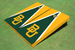 Baylor University BU Hunter Green And Yellow Matching Triangle Custom Cornhole Board