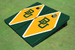 Baylor University BU Yellow And Hunter Green Matching Diamond Custom Cornhole Board