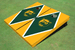 Baylor University Bear Head Hunter Green And Yellow Matching Diamond Custom Cornhole Board