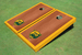 Baylor University Bear Head Yellow Rosewood Matching Border Borders Custom Cornhole Board