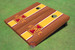 Iowa State University "I"  Yellow Rosewood Matching Long Stripe Cornhole Boards Iowa State University "I"  Yellow Rosewood Matching Long Stripe Cornhole Boards