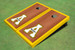 Appalachian State University "A" Yellow Rosewood Matching Border Borders Cornhole Boards